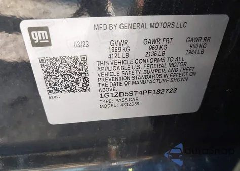 2023 Chevrolet Malibu Fwd 1Lt из США, поврежденный, VIN 1G1ZD5ST4PF182723